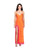 Tangerine Lace Applique High Slit Tea Length Slip