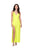 Chartreuse High Slit Deep V Halter Maxi