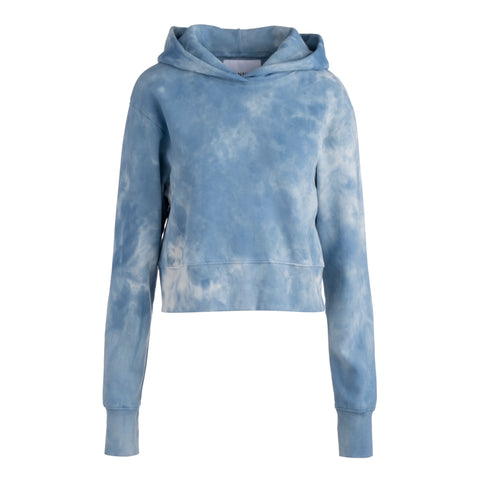 Indigo Tie Dye Cropped Hoodie - Dannijo