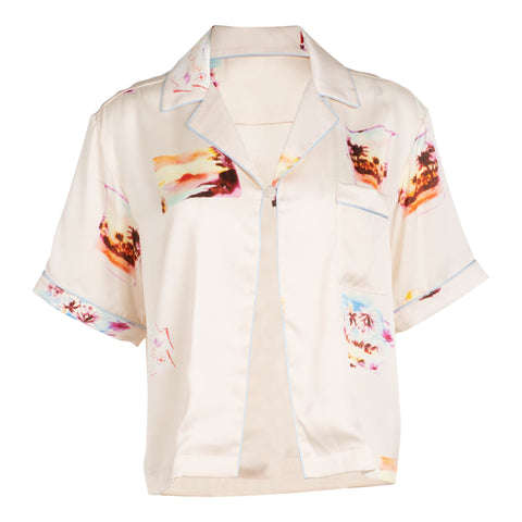 Vignette Print Bowling Shirt