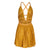 Pleated Gold Coast Plunge Neck Mini Dress