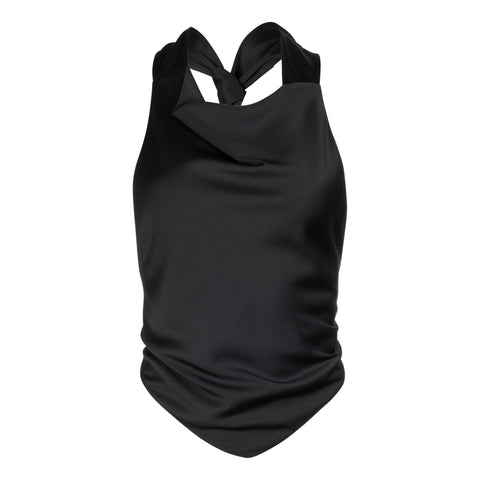 Noir Halter Scarf Top