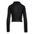 Noir Long Sleeve Pleated Polo Top