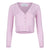 Mauve V-Neck Cropped Cardigan