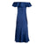 Off the Shoulder Navy Midi Dress