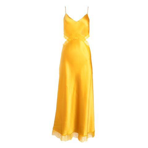 Mango Lace Cut-out Long Silk Slip Dress - Dannijo