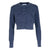 Navy Cable-Knit Cropped Cardigan - Dannijo