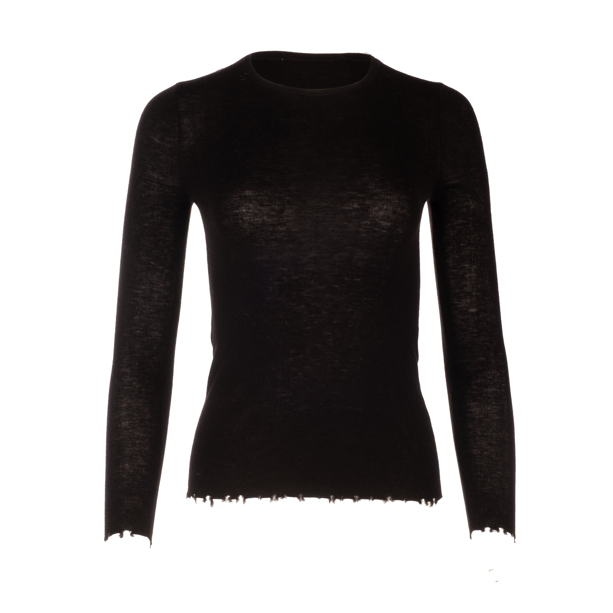 Noir Merino Wool Crewneck Sweater - Dannijo