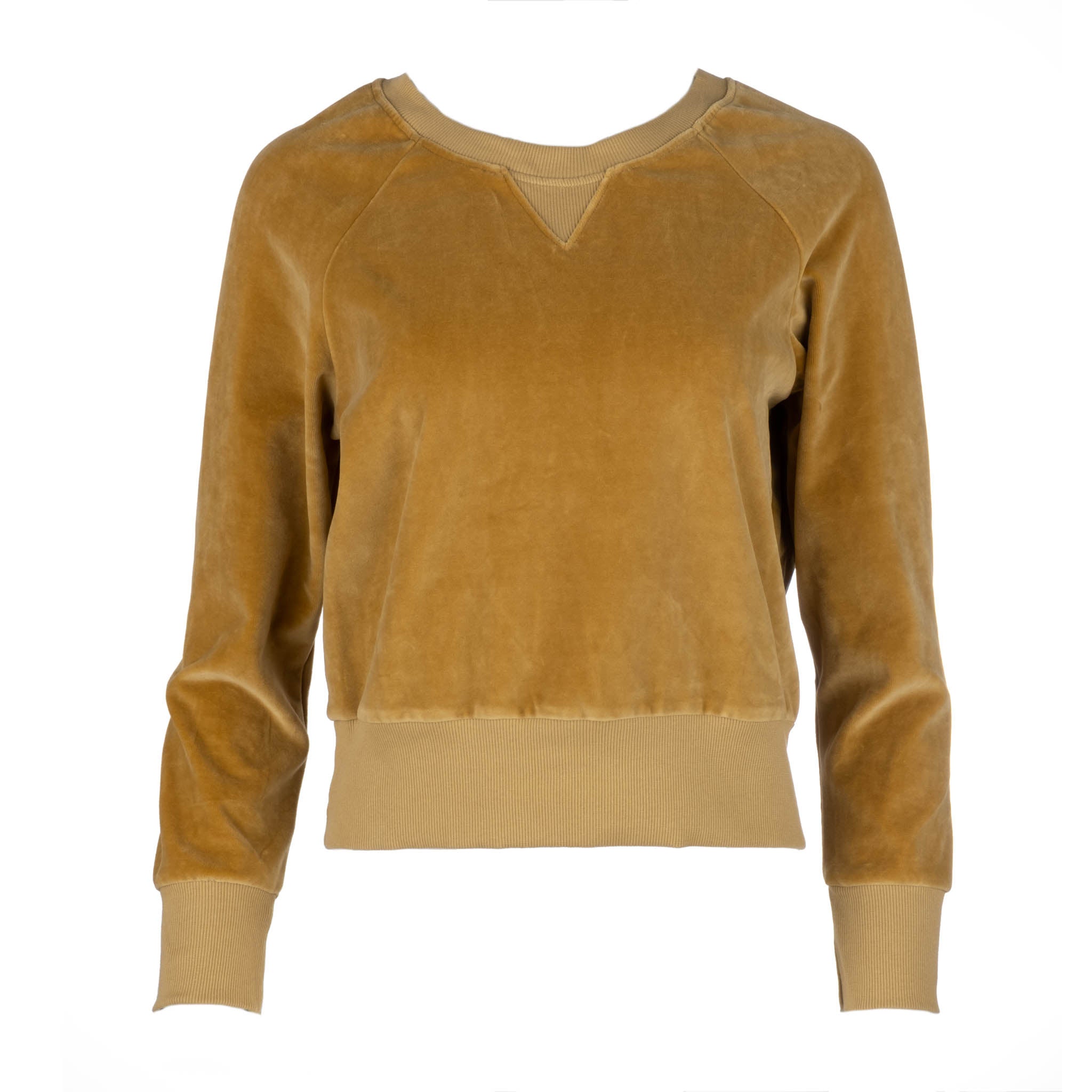 Camel Velour Raglan Sweatshirt - Dannijo