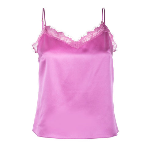 Vibrant Orchid Lace-Trim Camisole - Dannijo