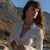 Pearl White Long Sleeve Pleated Polo Top