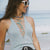 Blue Cotton Crochet Beaded Tank - Dannijo